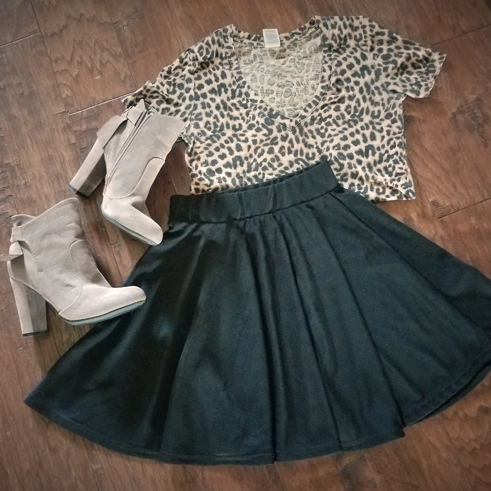 Black High Waisted Mini Skirt